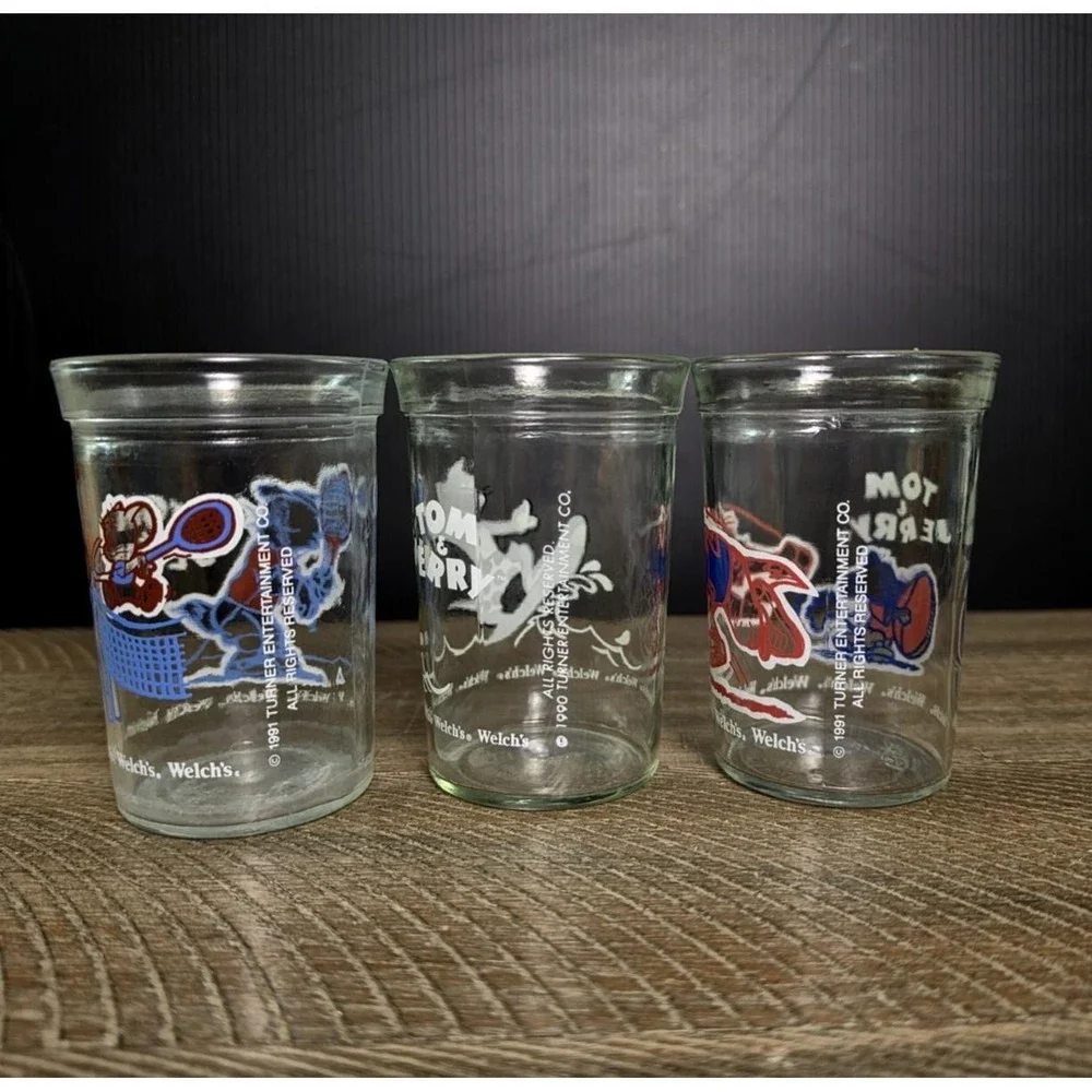 Vintage Welch's Tom‎ And Jerry Juice Glasses, Set of 3